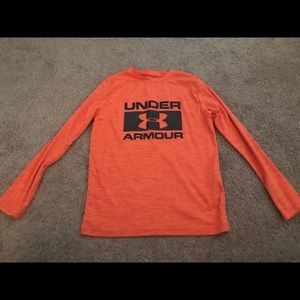 Boys Under Armour Orange Long Sleeve Shirt